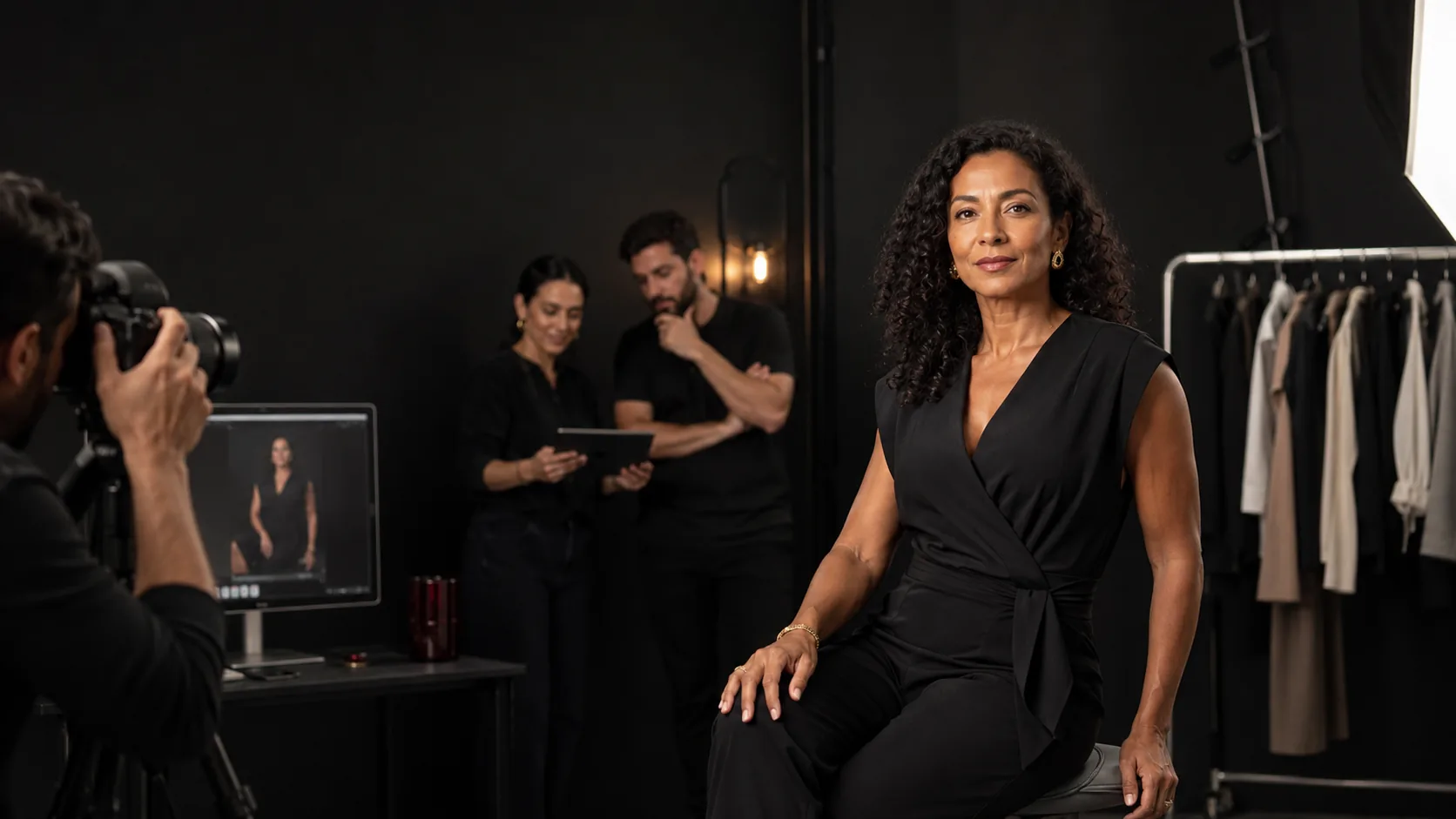 Equipe DIORE em estúdio de produção — etapa de contato com um agente.
