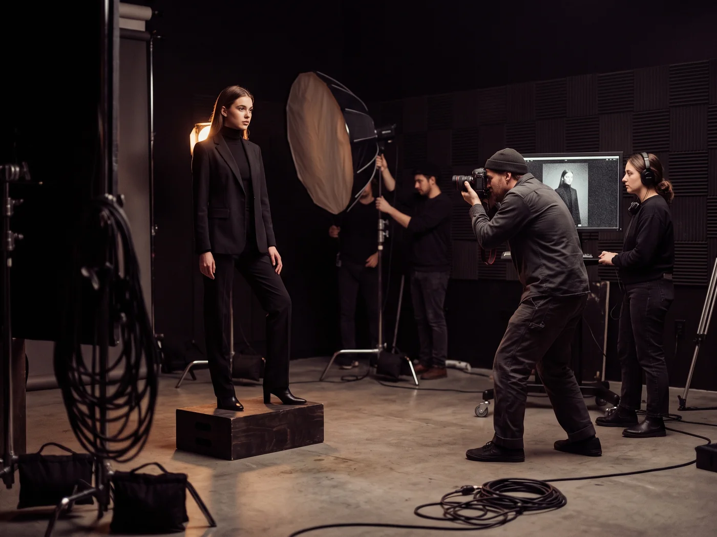 Bastidores de produção fotográfica DIORE — etapa de inscrição.